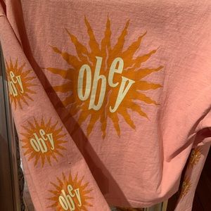 Obey Pink Cropped Top